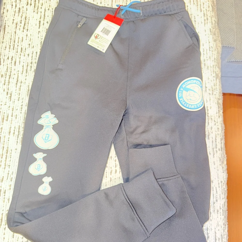 Baseball Lifestyle 101 Black Monopoly Graphic Jogger Pants - Picture 1 of 5